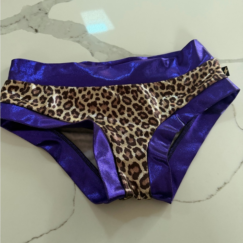 Cleo the hurricane Leopard and Purple Women's hot pants